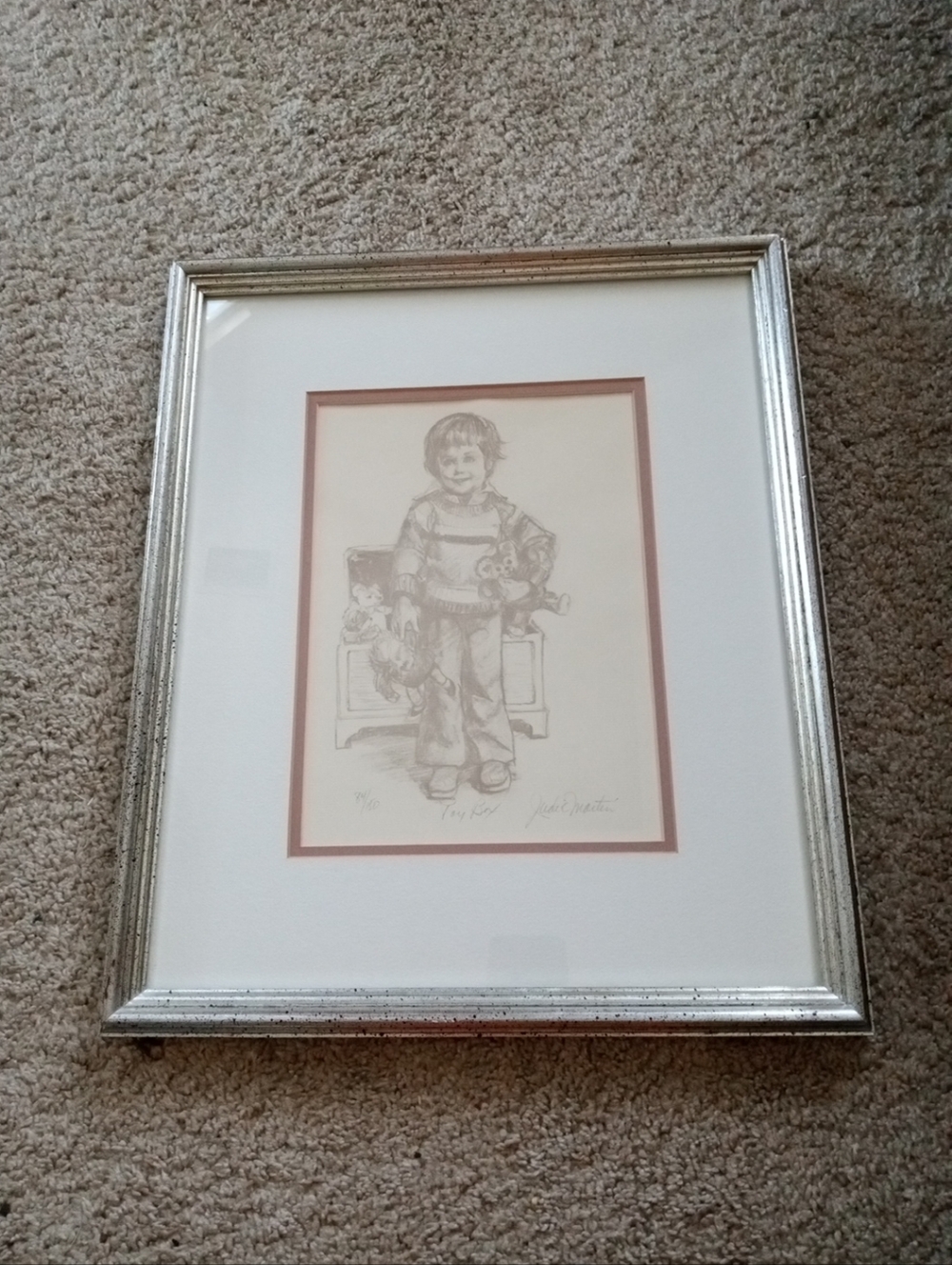 ORIGINAL Artist Signed 84/150  lithograph "Toy Box" By Judie Martin.